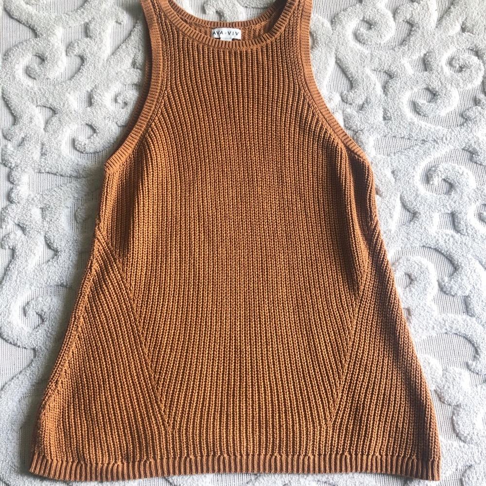 Ava and Viv orange knit sweater top size 1X
